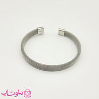 خرید  دستبند حصیری مردانه زنانه استیل نقره ای 