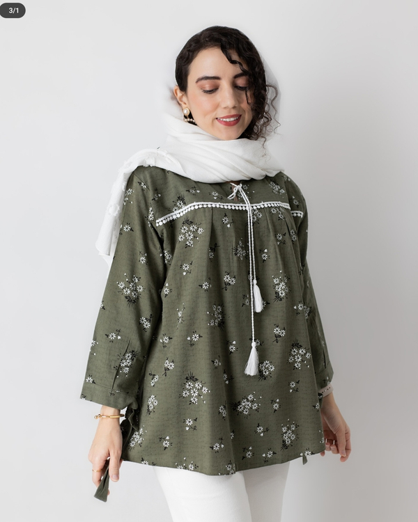 خرید تونیک زنانه گلدار میخک 