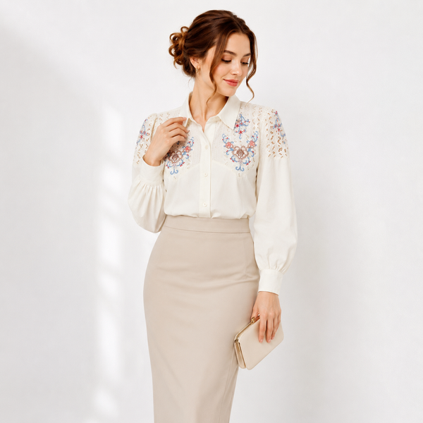 شومیز زنانه گلدوزی وارداتی کد 361