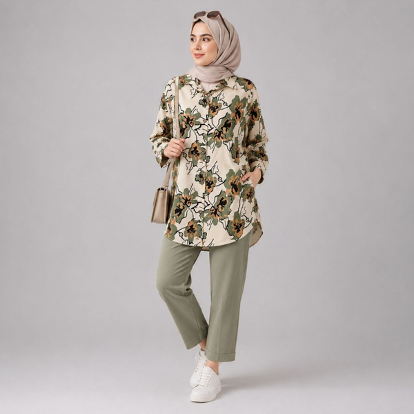 مانتو زنانه کراش گلدار نسترن کد 230
