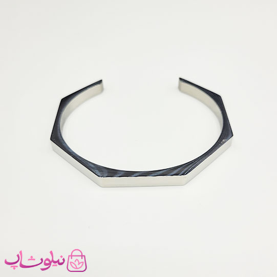خرید دستبند بنگل مردانه مدل سون نقره ای رنگ
