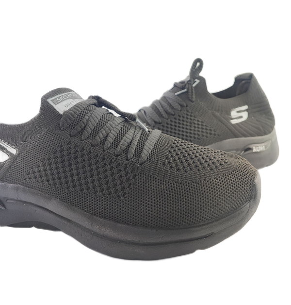 کفش اسپرت و روزمره زنانه و پسرانه برند اسکچرز Skechers مدل بافتی بندی مشکی کد 236