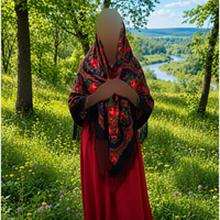 خرید روسری ترکمنی اصل پشمی پاولوا پوساد مدل جیمی قواره بزرگ مناسب پاییز زمستان بهار 