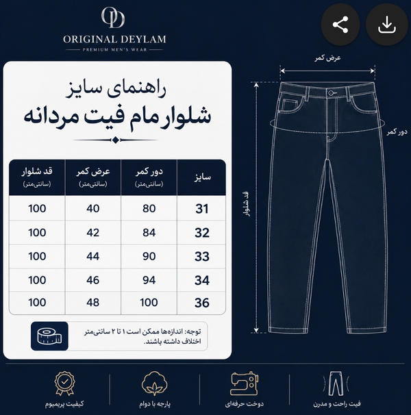 شلوار جین مام فیت طوسی مردانه پارچه پر با تضمین کیفیت 2026