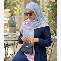 خرید روسری نخ کاستوم قواره بزرگ 140 در 140 طرح آرام آبی و صورتی 