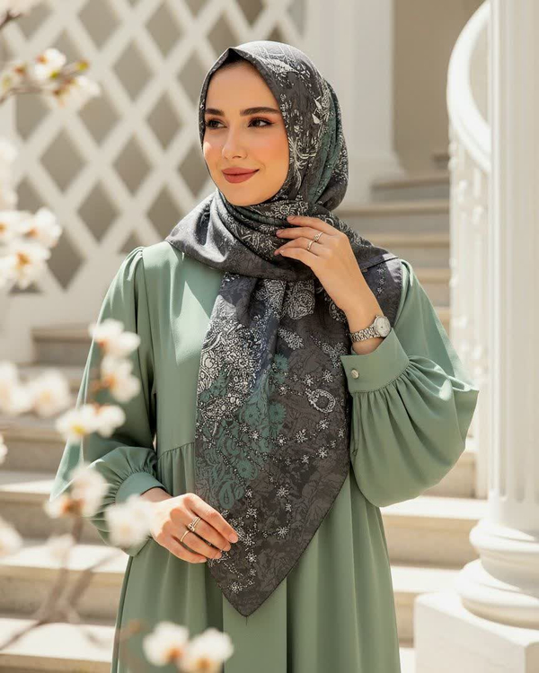خرید روسری نخی قواره 110 سانتیمتر 