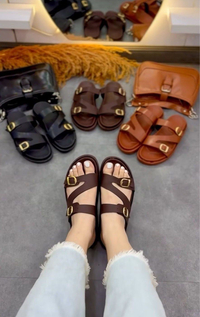 صندل زنانه برند زارا zara مدل Z قهوه‌ای کد 255
