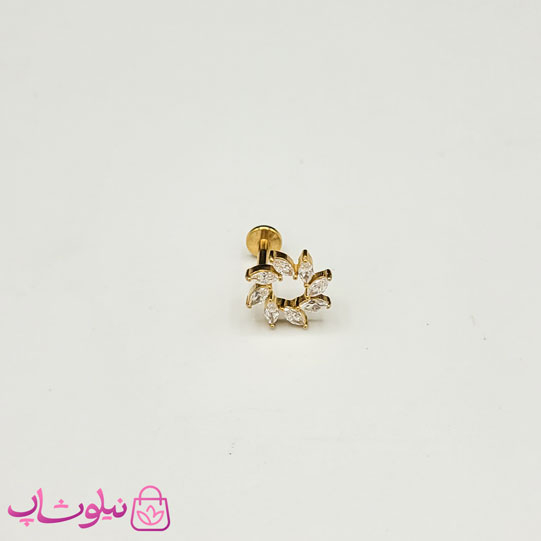 خرید پیرسینگ گوش مدل خورشید طلایی رنگ