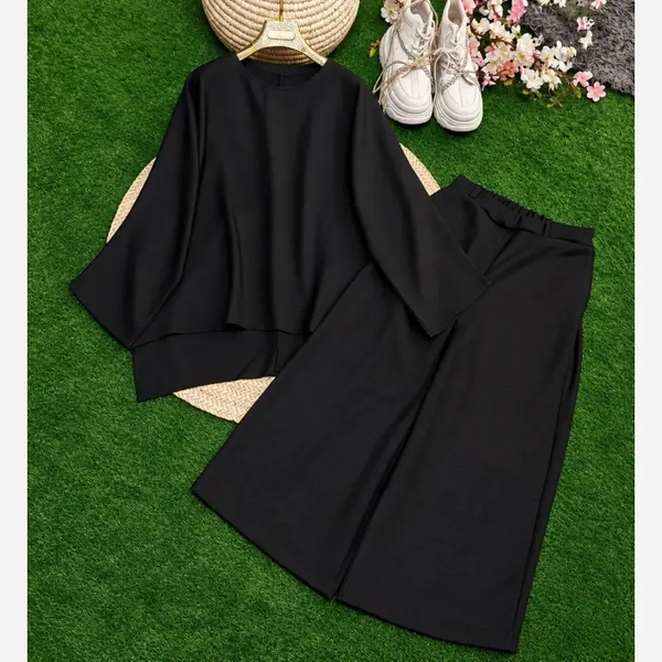 ست تیکه اسپینیش جنس صوفیا اعلا رنگ مشکی فری سایز 38 تا 46