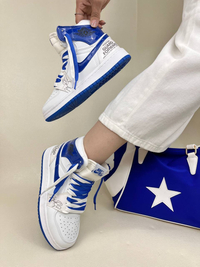 خرید  کتونی ساقدار زنانه ایر جردن 1 امضا شیکاگو کینگ بلو 1 NIKE AIR JORDAN 