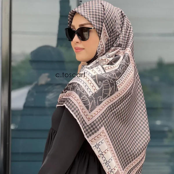 خرید روسری نخ کاستوم طرح منو قواره بزرگ 140 سانتیمتر 