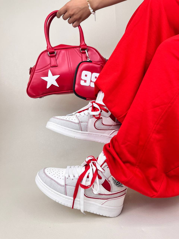 کتونی ونس ساقدار زنانه ایر جردن وان رد فانتوم jordan 1 RED fantom کد 912 دختر طرونی