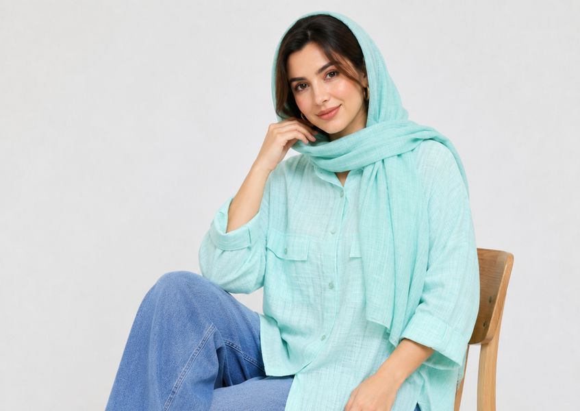 شومیز زنانه یقه ایستاده کد 395
