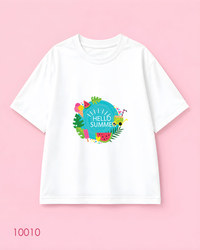 خرید  تیشرت اورسایز طرح Hello Summer استوایی 