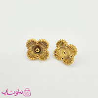 خرید  گوشواره میخی زنانه ونکلیف طلایی استیل 