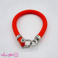 خرید  دستبند امگا رابر قرمز مردانه زنانه با قفل نقره ای کیفیت مستر 
