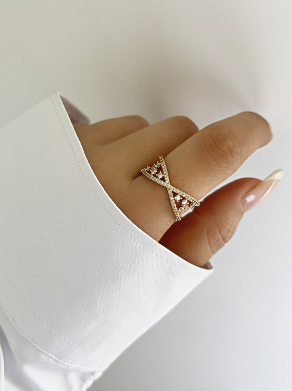 خرید انگشتر زنانه ضربدری ژوپینگ 