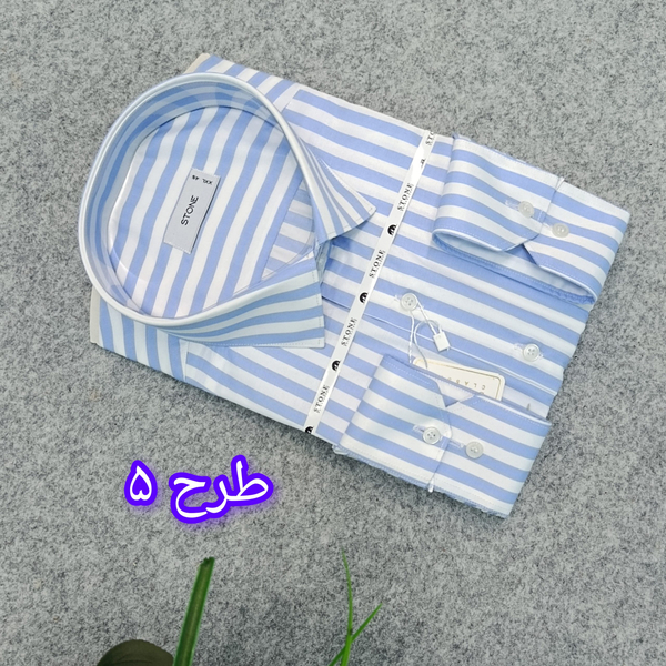 پیراهن مردانه راه راه پارچه ترک سایز M تا 2XL آستین بلند | پیراهن آستین بلند راه راه سفید مشکی مردانه 6 طرح متنوع قواره آزاد | پیراهن آستین بلند مردانه راه راه قواره کلاسیک