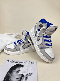 کتونی ونس ساقدار زنانه ساقدار ایر جردن بلو فانتوم NIKE JORDAN1 blue fantom کد :912 دختر طهرونی