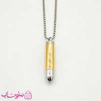 خرید  گردنبند پسرانه استیل طرح فشنگ طلایی 