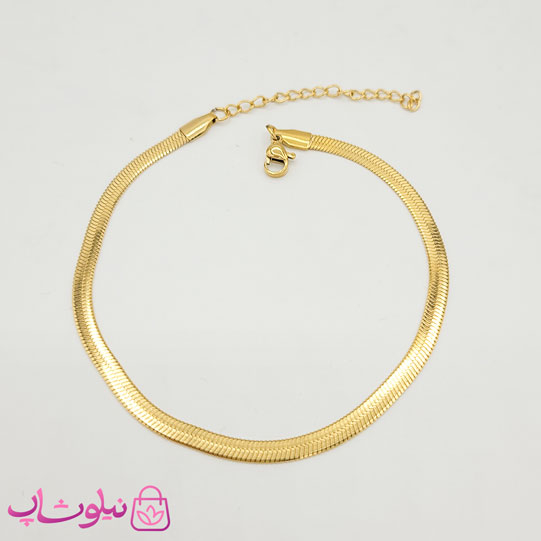 خرید پابند دخترانه استیل مدل زنجیر ماری طلایی