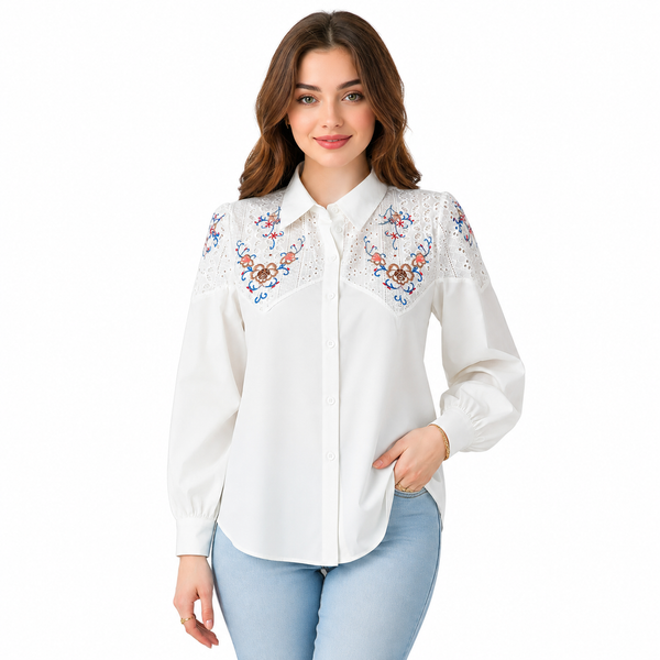شومیز زنانه گلدوزی وارداتی کد 361