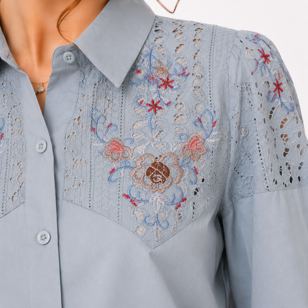 شومیز زنانه گلدوزی وارداتی کد 361