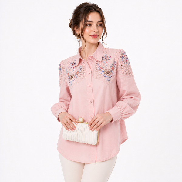 شومیز زنانه گلدوزی وارداتی کد 361