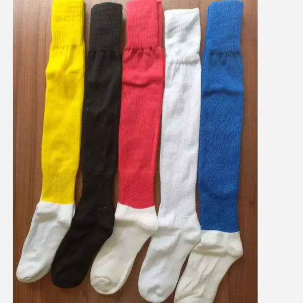 خرید جوراب ورزشی فوتبالی فوتسالی حوله ای ساق بلند مشکی مردانه سایز 39 تا 46 