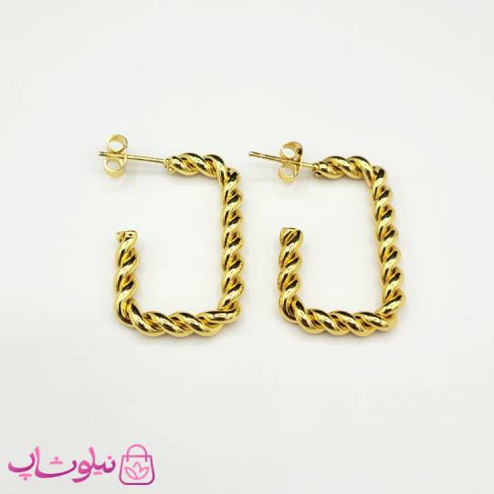 خرید  گوشواره زنانه طرحدار مدل مستطیل 