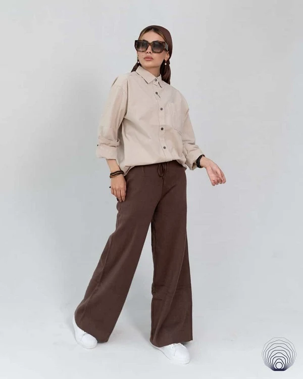 خرید شومیز زنانه لینن کرمی روشن H&M 