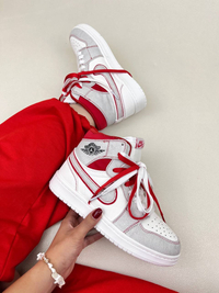 کتونی ونس ساقدار زنانه ایر جردن وان رد فانتوم jordan 1 RED fantom کد 912 دختر طرونی