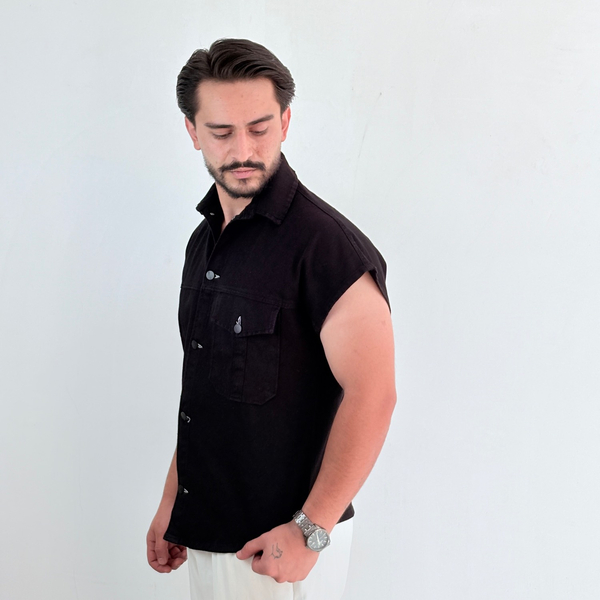 وست جین مشکی مدل جیبدار