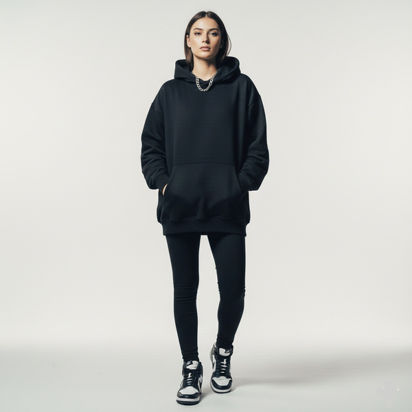 هودی  مشکی JUSDT HODIE ( ضخیم و گرم بالا)