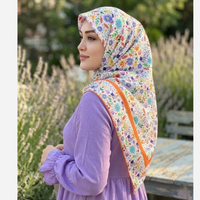 خرید روسری نخ کاستوم طرح گلدخت قواره بزرگ 140 سانتیمتر رنگی شاد بهاری تابستانی 