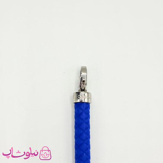 دستبند امگا رابر آبی کاربنی مردانه زنانه کیفیت مستر کد 1100