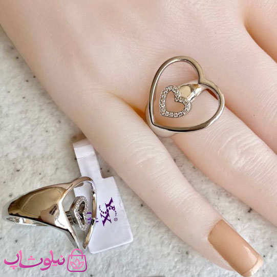 خرید  انگشتر دخترانه YSX مدل قلب نقره ای 