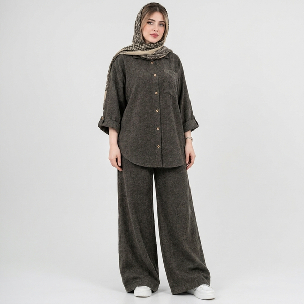 ست مانتو و شلوار زنانه مخمل پاییزی