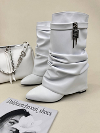 نیم بوت پاشنه دار زنانه ژیوانشی چروک GIVENCHY کد 1333 دختر طهرونی کد 682