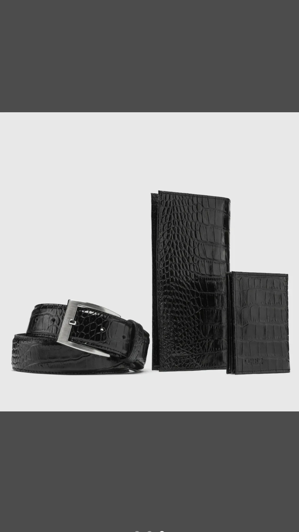 ست هدیه چرم طبیعی مردانه/croco25