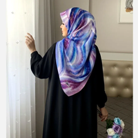 خرید روسری نخی کاستوم طرح هالهاین سایز 140 بنفش آبی 