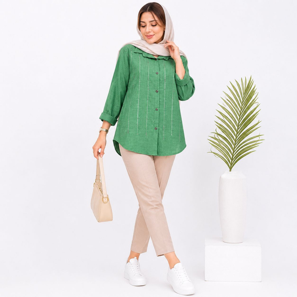 مانتو زنانه نگین دار شانتون کد 258