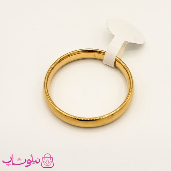 خرید حلقه یا رینگ استیل ساده طلایی عرض 4 میل