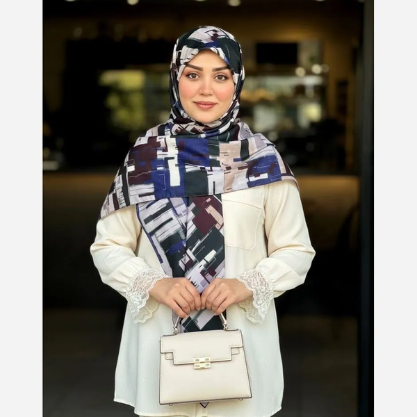 روسری نخ طرح شایلی هندسی کاربردی