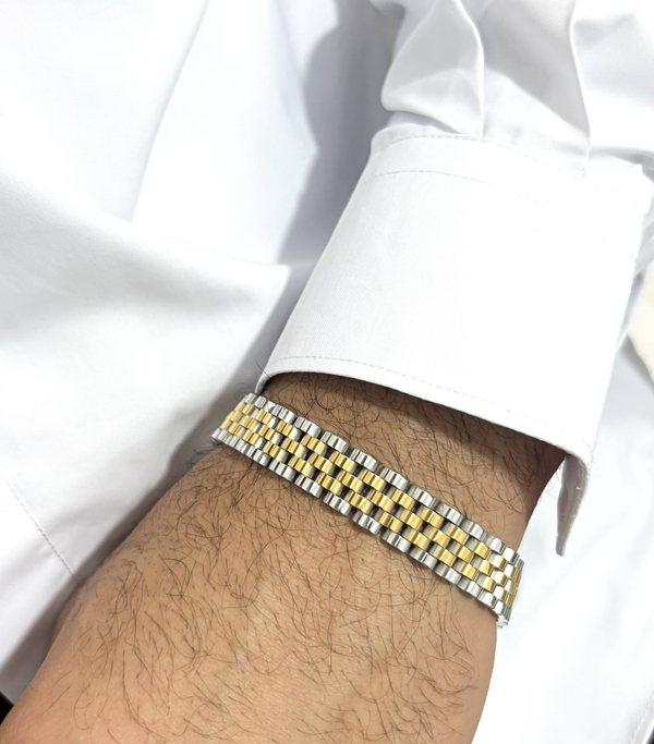 دستبند رولکس استیل پهن کد۶۲۴