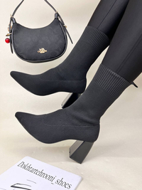 خرید نیم بوت زنانه پاشنه دار زارا بافتی ZARA