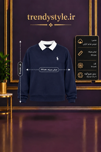 بلوز باکسی دورس تو کرکی  POLO فری سایز ۳۸ تا ۵۰