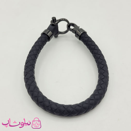 دستبند امگا رابر مشکی قفل مشکی مردانه زنانه کیفیت مستر کد 1400