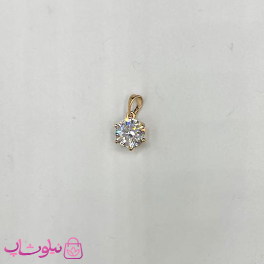 خرید  آویز گردنبند زنانه ژوپینگ طرح تک نگین سفید قطر 9 میل 