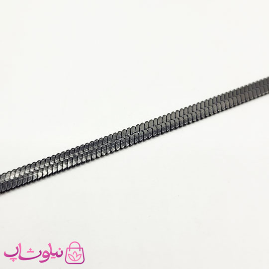 زنجیر مردانه هرینگبون مدل مشکی استیل 60 سانت 5 میل کد 220